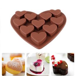 Heart Shaped Soap Mold 10-Cavity Silicone Chocolate Candy Baking Mould Soap Making Supplies Cake Bakeware Decoration Tool