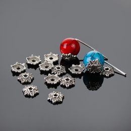 1000pcsTibetan Silver Plated Flower Metal Bead Caps 7mm Jewelry Findings Connector Beads Cap Diy Jewelry