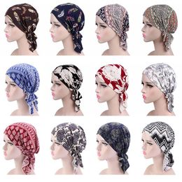 Turban Printing Triangle Bandana Cap Elastic Pirate Headscarf Floral Headband Headwear Chemotherapy Bandana Hat Hair Accessorieers