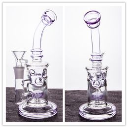 Swiss Percs Bong with Holes Glass Bongs 2 Function Dab Rigs Glass Water Pipes Bent Neck Bong with 14 mm joint Bowl