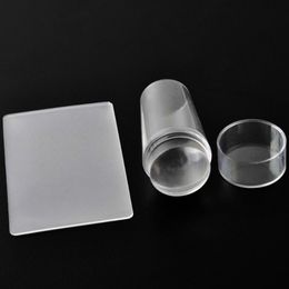 Nail Art Templates Clear Jelly Silicone Estampado De UñAs Nail Stamping Plate Scraper Cap Transparent Chiodo Stamp Nail Art Templates