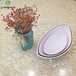 Gold Ingot Shaped Plate Restaurant Salad Bowl Fruit Plate in Living Room A5 melamine Imitation Porcelain Tableware