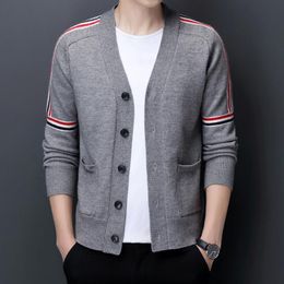 Men's Knitted Cardigan Sweater Suits Coat Long Sleeve Sweaters Coats Male Causal Plus Size Mens Clothing Autumn Jackets Suits