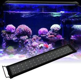 -15W 48LED Full Spectrum Sea Coral Lampe 23.6inch Black US Standard Aquarium Fishing LED Beleuchtung 24/7 Stunden automatisiert mit Controller