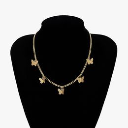 New butterfly Statement necklaces For Women Fashion Gold Silver animal butterfly pendant Choker chains Girls Jewellery Gift