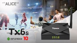 10 SZTUK TANIX TX6S Android 10.0 TV Box Allwinner H616 4 GB 32GB 2.4GHZ 5 GHz WiFi 6K Streaming Media Player