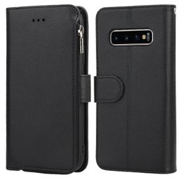 For Samsung NOTE 20 ULTRA S10Plus E S9 S8 Microfiber Leather Zipper Purse Pocket Protective Magnetic Wallet Phone Case