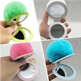 Cute Puff Ball There Mirror KeyChains KeyChains Kids Women Rings Android KeyChains Car Bag Santa Claus Key Chain Gift