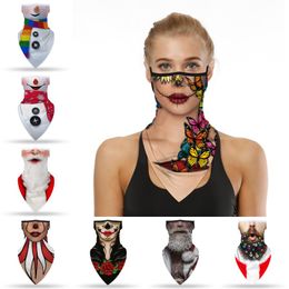 Christmas Triangle Scarf Outdoor Sport Windproof Neck Face Shield Bandana Adult Magic Headscarf Headband Xmas Face Neck Cover