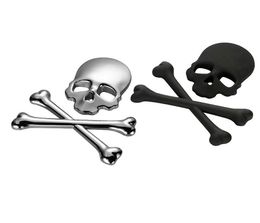 3D Skull Metal Skeleton Crossbones Motorcle Car Sticker Truck Label Skull Emblem Badge Car Styling Stickers Accessories