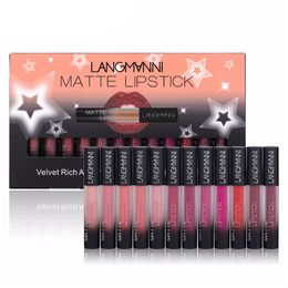 12pcs Lip Gloss Liquid Matte Lipstick Set Long Lasting Waterproof Red Lip Gloss Nude Lip Kit