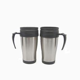 Wholesale 16oz Nonslip Insulated Vacuum Flasks Thermos 304 Stainless Steel Double Wall Coffee Mug Car Cup Water Tumbler With Handle