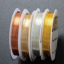 0.3-1mm silver/gold/rose gold copper wire for Bracelet Necklace DIY Colorfast Beading Wire Jewellery Cord String for Craft Making