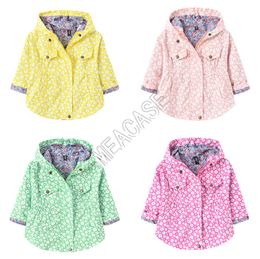 Autumn Kids Designers Jackets Daisy Flora Print Hooded Coat Tops with hood Fashion Boys Girls Toddlers Zipper Outwear Cloth 100-140cm D82006