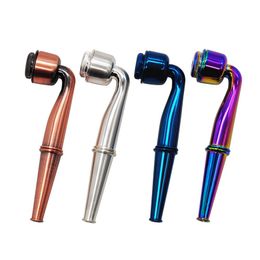 Newest Cool Colourful Metal Removable Portable Smoking Handpipe Philtre Tube Innovative Design Dry Herb Tobacco Holder Pipes DHL Free