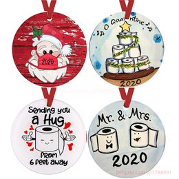 2020 Mask Ornament DIY Snowman Toilet Paper Pendant Christmas Tree Pendant Christmas Decoration Christmas Gift Ornament