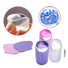 DHL Transparent Silicone Nail Stamping Print Manicure Art Jelly Stamper Tools Estampado De Unas Nail Art Beauty Styling Tools Nail Stamping