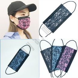 Creativity Adult Lace Disposable Face Mask Fashion Disposable Face Mask 50 Pcs/Bag Anti-Dust Protective Mask DHl Free Shippin