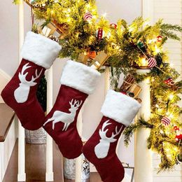 -20 stücke Weihnachtsstrümpfe Weihnachten Bäume Ornament Party Dekorationen Weihnachtsmann Weihnachten Strümpfe Süßigkeiten Socken Taschen Weihnachten Geschenke Tasche