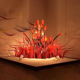 Zhongshan Factory Special Murano Lamps Garden Sculptures Floor Lamp Art Decor Hand Blown Glass Sculpture for Hotel Project