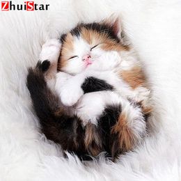 5D DIY full square Diamond mosaic diamond embroidery animal cute cat embroidered Cross Stitch Home decoration Gift XY1