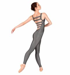 Naylon Yetişkin Tankı Unitard Elastik Merdiven Geri Kadın Bale Dans Unitards Jimnastik Giyim Likra Performans Sahne Kostüm
