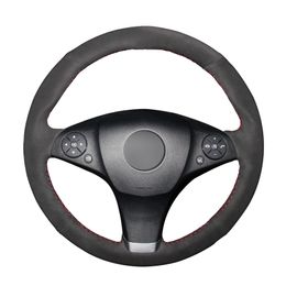 DIY Black Suede Leather Car Steering Wheel Cover for Mercedes Benz C180 C200 C350 C300 CLS 280 300 350 500 GLK Accessories