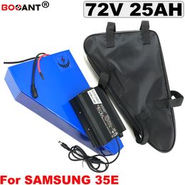 72V 25AH triangle Lithium Battery pack for Samsung 35E 18650 rechargeable electric bicycle battery 20S 7P 3000w +5A Charger