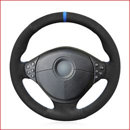 Black Suede Hand Sew Comfortable Soft Steering Wheel Cover for BMW M Sport E36 1996-2000 E39 1995-2001 M5 1998-2000 E38
