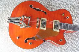 Wholesale custom shop Falcon Classic 6120 Jazz hollow BY orange Electric Guitar in stock