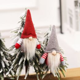 Christmas Tree Hanging Ornaments Doll Decor Christmas Striped Cap Faceless Gnome Santa Doll Pendant Nordic Gnome Land God Doll DLH455