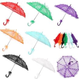 20 pcs guarda-chuva de renda de noiva 10 cores elegantes casamento guarda-sol guarda-chuva 56 * 80 cm para show festa decoração foto adereços guarda-chuvas jardim ferramentas