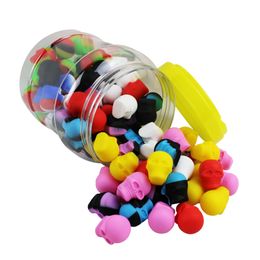 Silicone Jars Dabs Wax Container 100pcs can 3ml Skull Food Grade Non-Stick Concentrate Slick Bho Oil Storage Jars254f