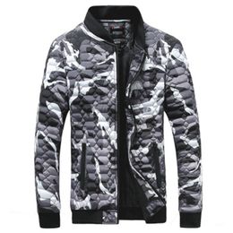 Diamond Check Camouflage Mens Jackets Fashion Trend Stand-up Collar Long Sleeve Coats Spring Designer Cardigan Casual Loose Zipper Outerwear