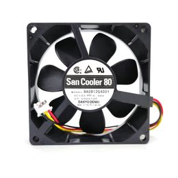 Original for SANYO 9A0812G4D01 80x80x25MM 8CM DC12V 0.38A Alarm Signal 3Lines cooling fan