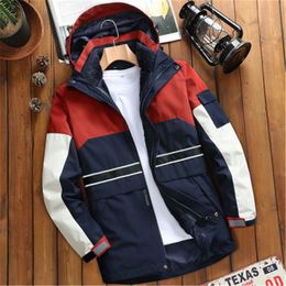 Mens Outdoor Long Sleeve Jackets Fashion Trend With Pocket Three-in-one Hooded Outerwear Designer Spring Zipper Casual Removable Coats