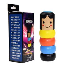 New Immovable Tumbler Magic Stubborn Wood Man Toy immortal daruma Funny Unbreakable Toy Magic Tricks Close-up Stage Magic Toys B1