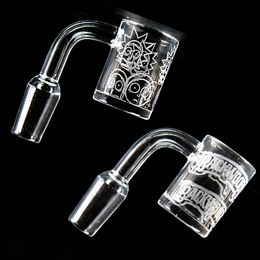 Wholesale Flat Top Gavel Quartz Banger Clear Glass Bangers Cartoon Nails Female Male Bowl 10mm 14mm 18mm Joint Glass Quartz Bangers TC01-06