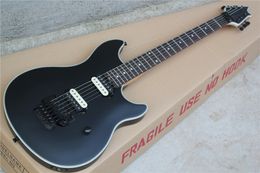 Factory Custom Matte Black Electric Guitar with HH Pickups Rosewood Fretboard Double Rock Bridge Can be Customized