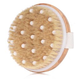 New Style Hot Dry Skin Body Soft natural bristle SPA the Brush Wooden Bath Shower Bristle Brush SPA Body Brush without Handle LX2704