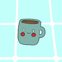 Hot selling cute cartoon creative blue coffee cup with emotion pin badge brooch
