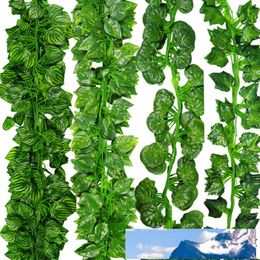 2m Artificial Ivy Leaf Garland Plants Vine Fake Foliage Flowers Plastic Plants For DIY decoration Free Shipping 20pcs