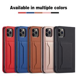 For IPhone12 XS Max SE2020 S20 TPU Leather Case with Card Slot Cover For Samsung Note 20 Plus Full TPU Corner Protecto Case with OPP Bag