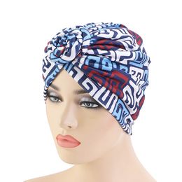 2020 New Elastic Women Turban African Pattern Knot Headwrap Cotton Warm Bandana Hats Ladies Chemo Cap Bandanas Hair Accessories