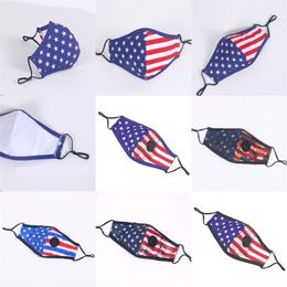 America National Flag Respirator With Valve Face Masks Washable Cotton Smoke Protective Mascherine Fashion Respirable Child Adult 4 75zp C2