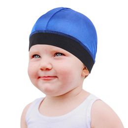 Unisex Summer Satin Breathable Turban Hat for Child Hip Hop Durags 1pcs