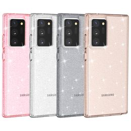 For Samsung Note 20 Ultra Case Clear Glitter Hard PC Soft TPU Protective Cover Phone Case For Samsung Note 20