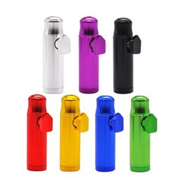 Smoking Aluminium Alloy Colourful Mini Removable Philtre Snuff Snorter Sniffer Bottle Holder Mouthpiece Innovative Design Bullet Shape DHL Free