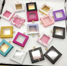 Diamond Square False Eyelashes Packaging Box Carboard Eyelash Packaging Box 3D Lashes Empty Eyelash Box Case free DHL