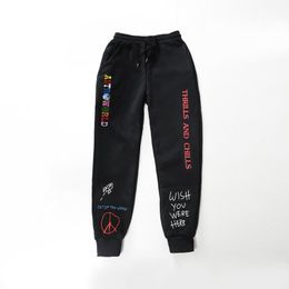 Quality Fleece trousers Letter Printed Women Men Jogging Pants Hip hop Streetwear Men Sweatpants